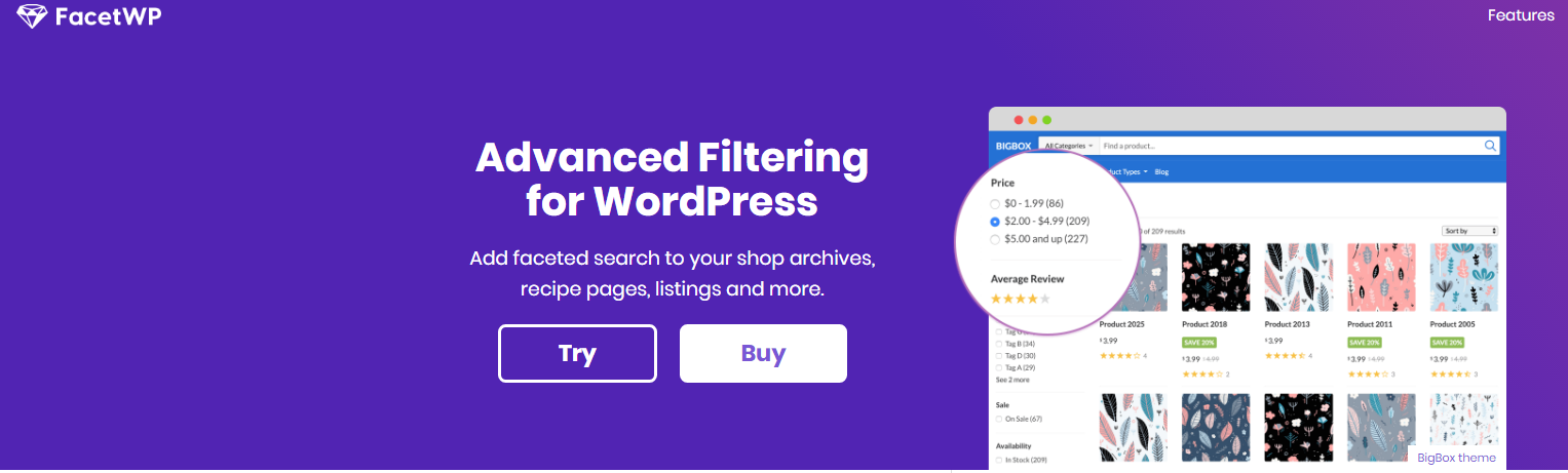 FacetWP - Advanced Filtering and Faceted Search Plugin for WordPress