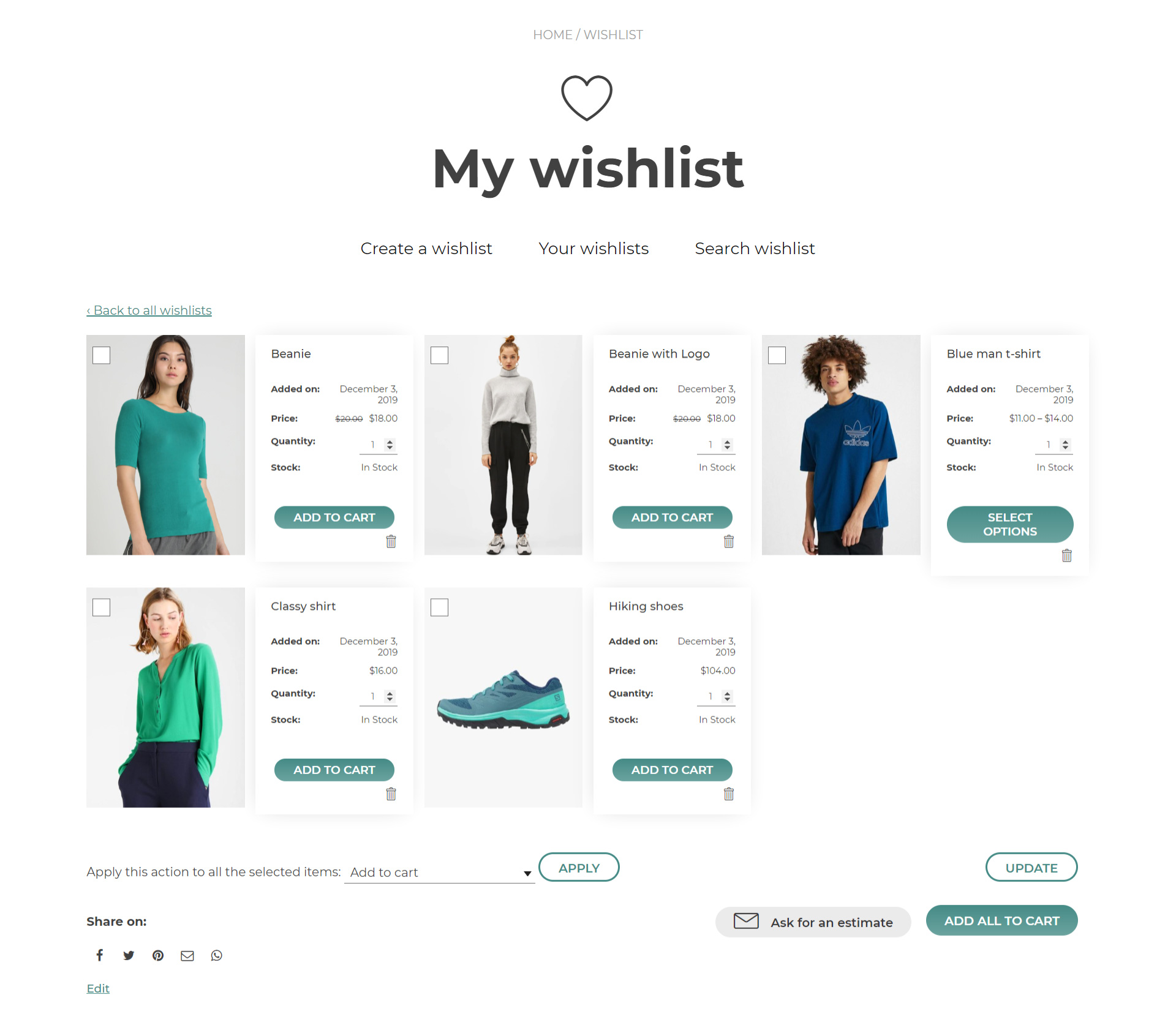 Example YITH WooCommerce Wishlist Premium Plugin 