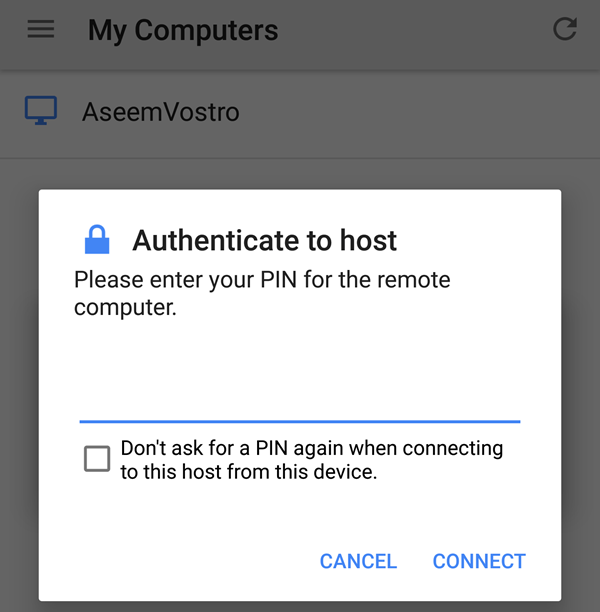 Authentication with server