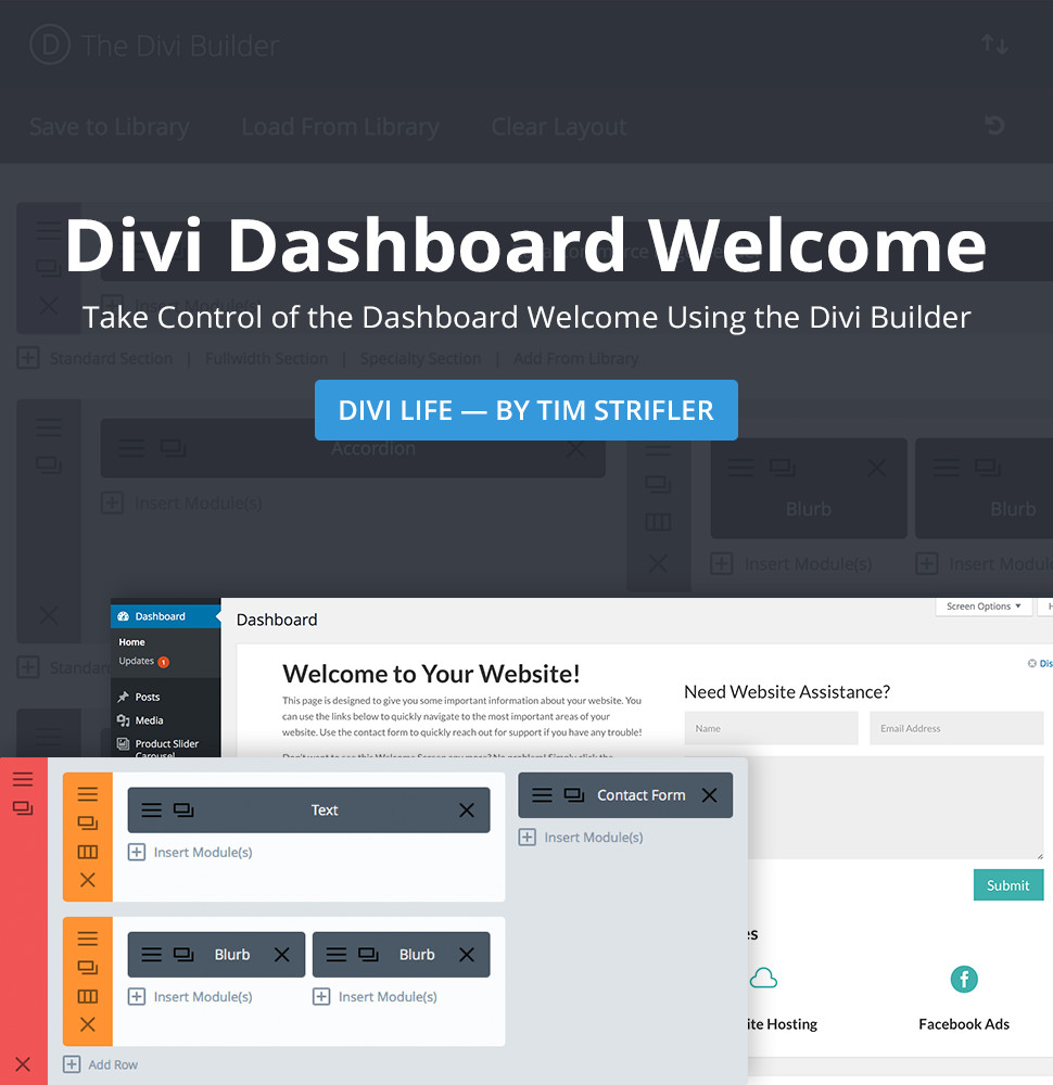 divi dashboard welcome plugin