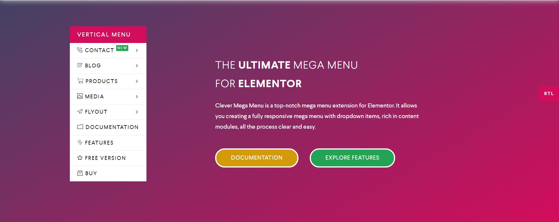 Clever Mega Menu for Elementor