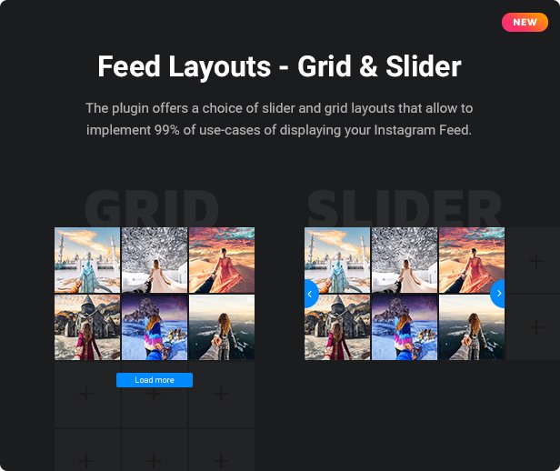 Feed Layouts - Grid & Slider 