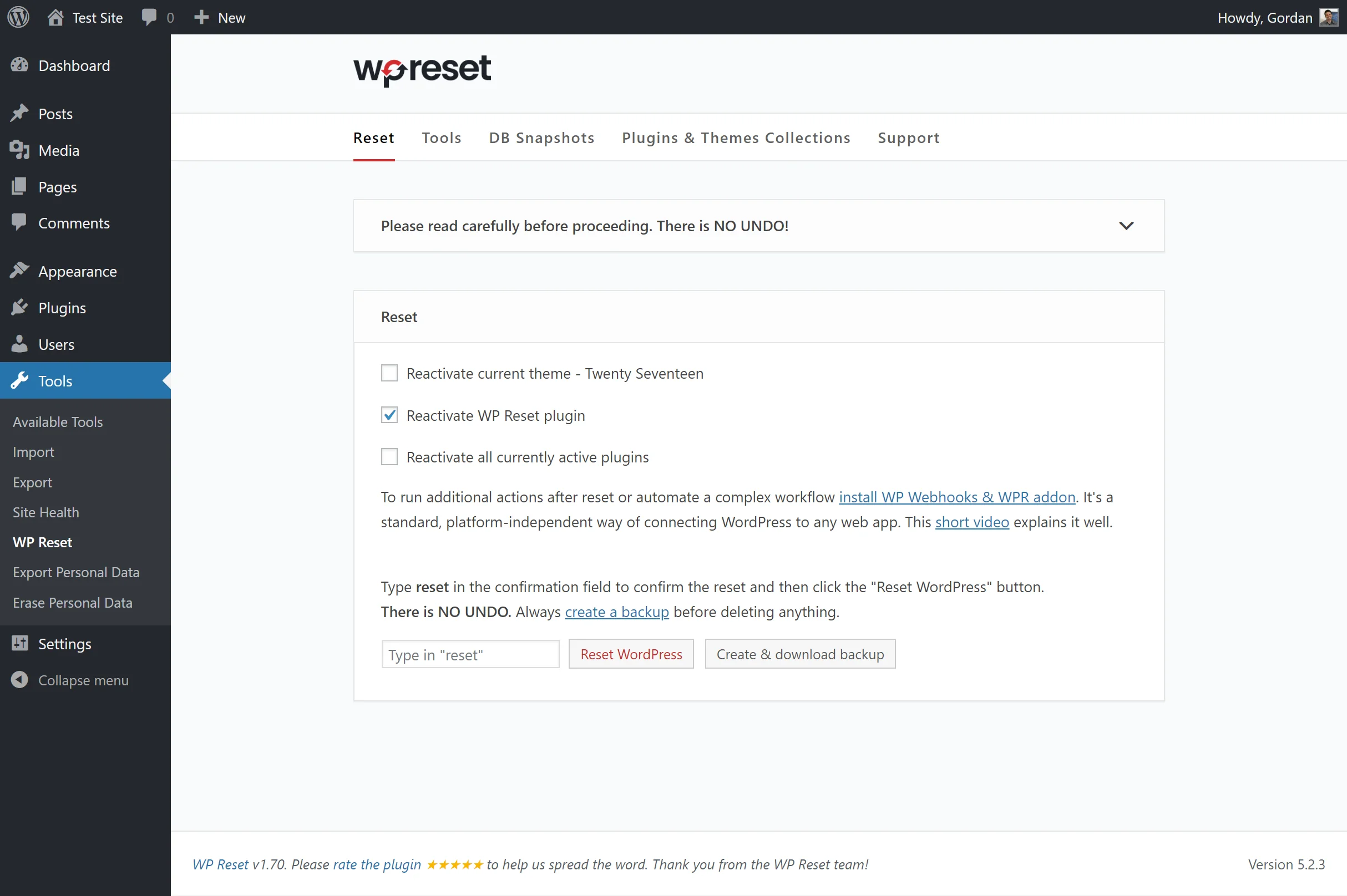 WP Reset Pro v6.04 - Advanded WordPress Reset Tools