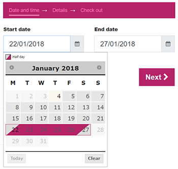 Calendarista - Changeover days booking 
