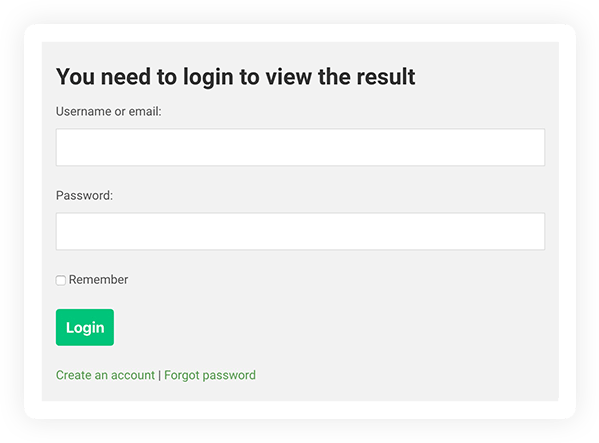 Login/Register to See the Results