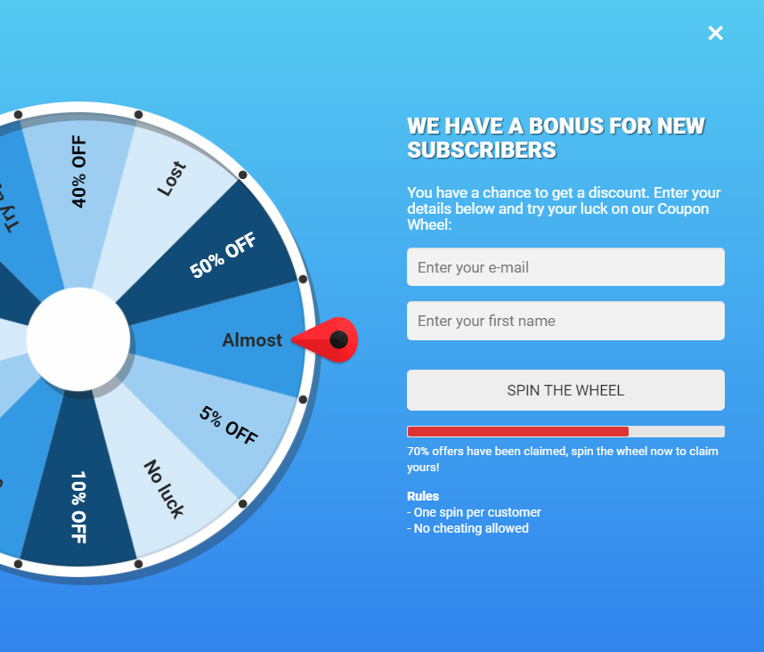 Coupon Wheel For WooCommerce and WordPress - 6