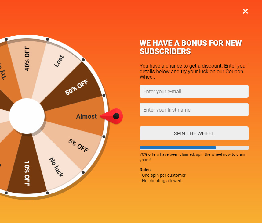 Coupon Wheel For WooCommerce and WordPress - 8