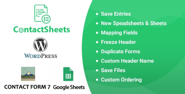 ContactSheets - Contact Form 7 Google Spreadsheet Addon - CodeCanyon Item để bán