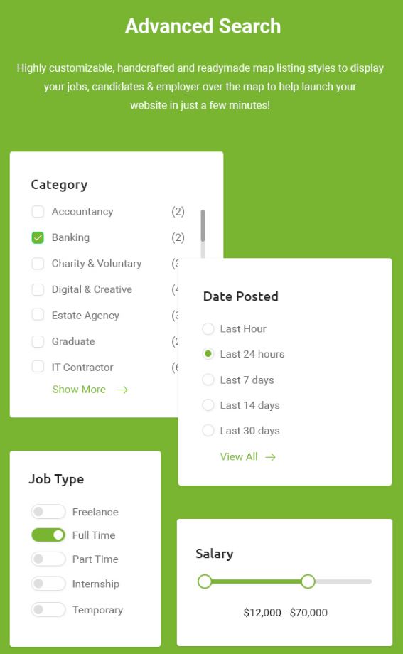 Tính năng CareerUp - Job Board WordPress Theme 3