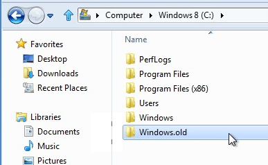 Xóa thư mục Windows.old trong Windows 8