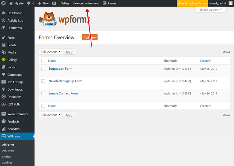 WP Frontend Admin 2