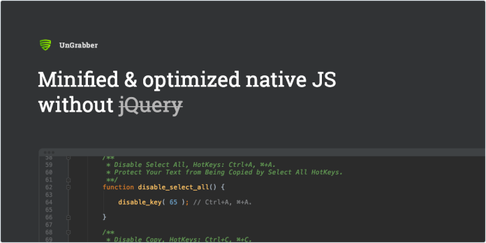 JS gốc được thu nhỏ & tối ưu hóa mà không có jQuery