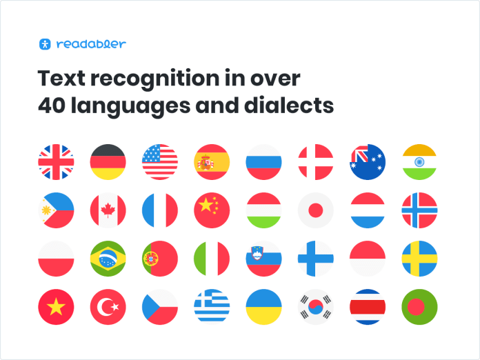 Nhận dạng văn bản bằng hơn 40 ngôn ngữ và phương ngữ