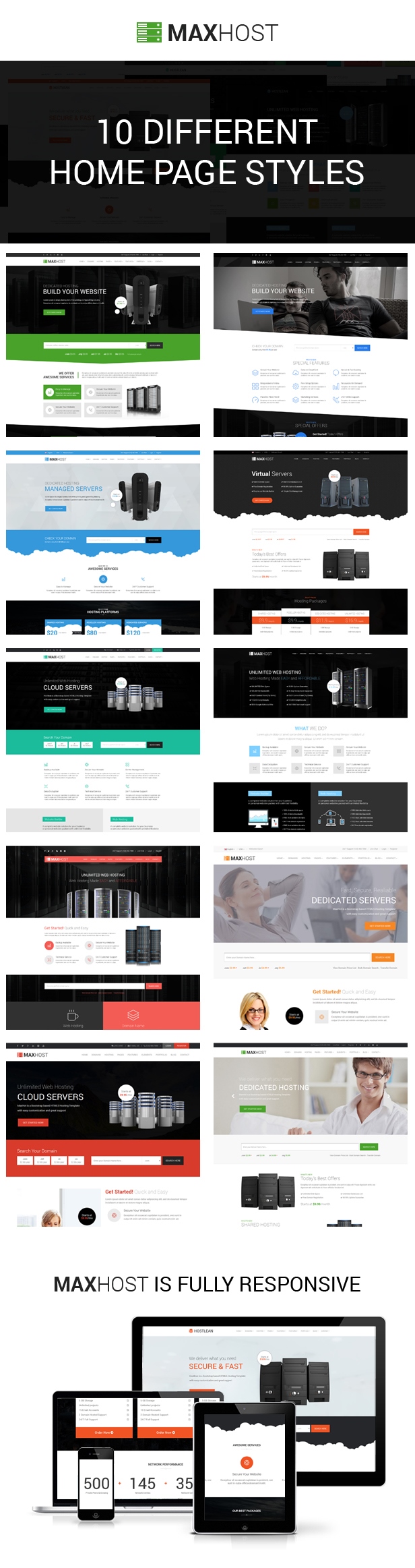 MaxHost - Web Hosting, WHMCS and Corporate Business WordPress Theme with WooCommerce 3