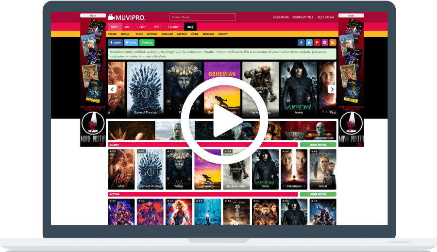 Tính năng Muvipro - Movie WordPress Theme
