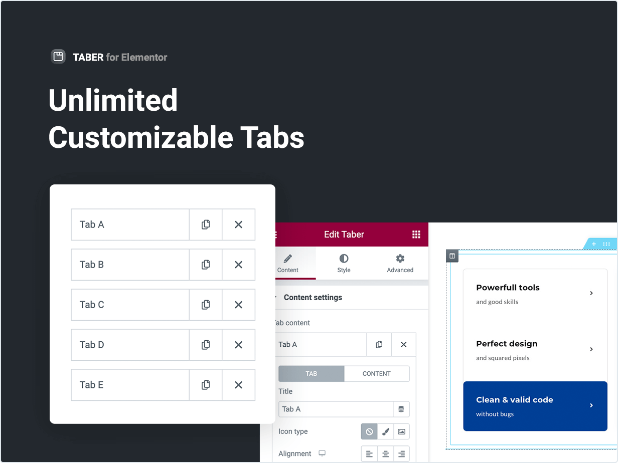 Taber – Tabs for Elementor 3