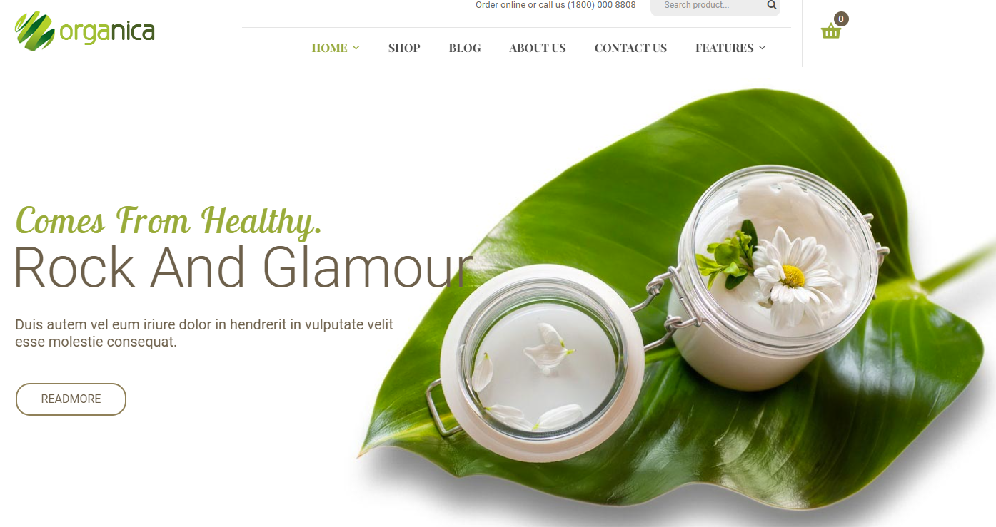 Organica - Organic, Beauty, Natural Cosmetics, Food, Farn and Eco WordPress Theme 1