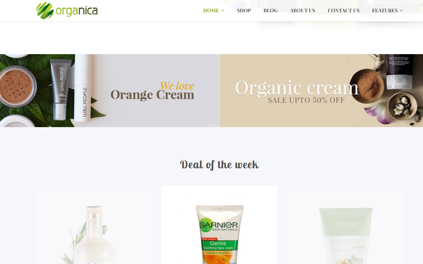 Organica - Organic, Beauty, Natural Cosmetics, Food, Farn and Eco WordPress Theme 2