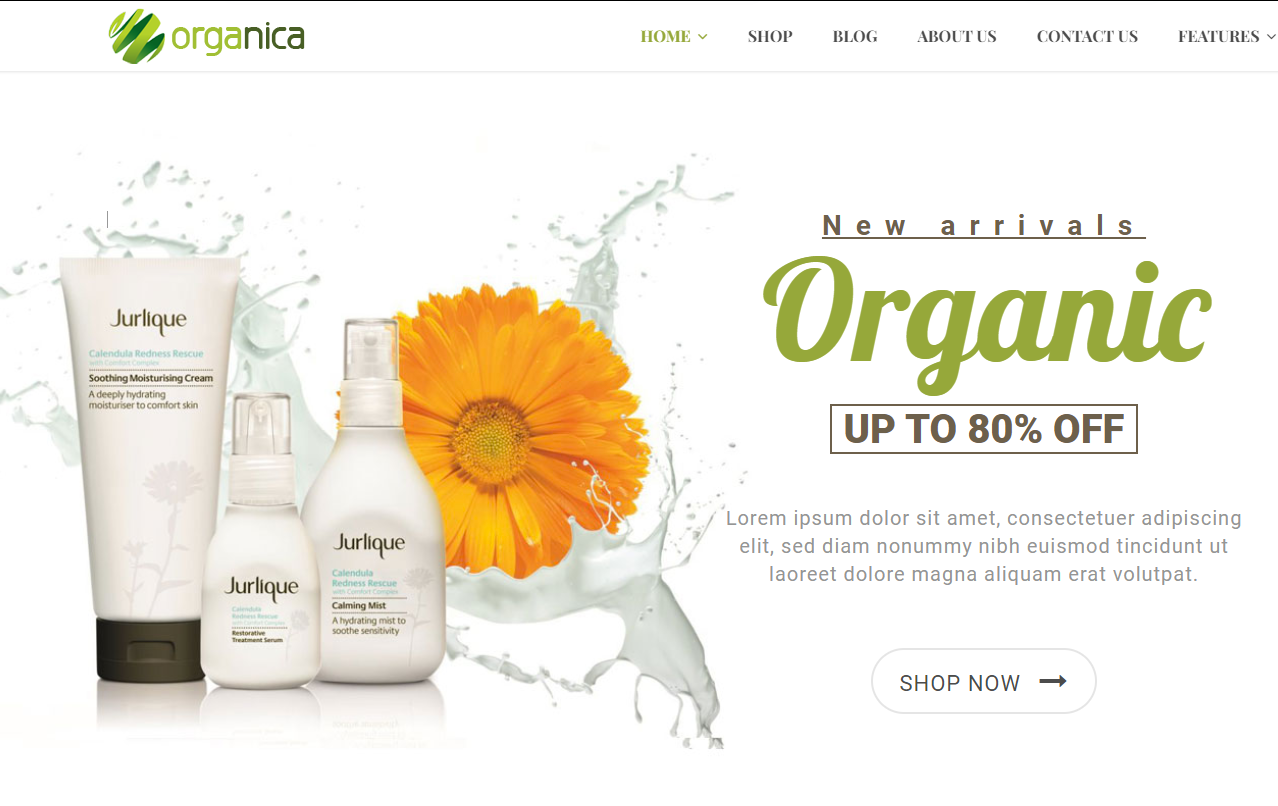 Organica - Organic, Beauty, Natural Cosmetics, Food, Farn and Eco WordPress Theme 3