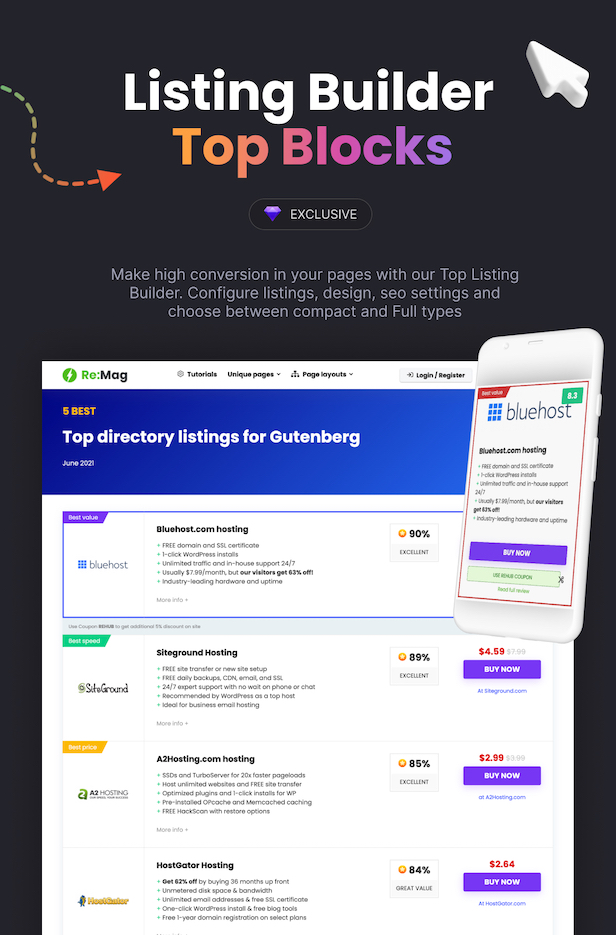 Gutencon - Marketing and SEO Booster, Listing Tables, Review Builder for Gutenberg 3