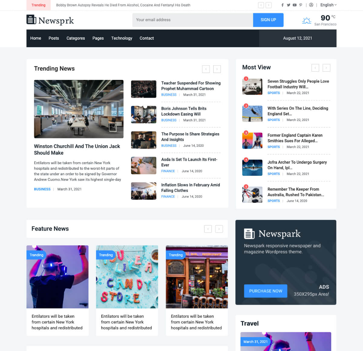Newsprk - Newspaper WordPress Theme 7