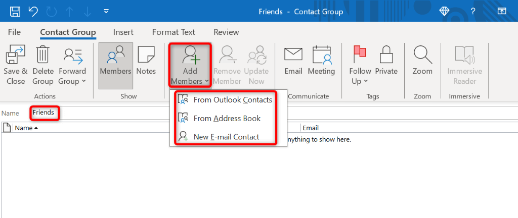 Cách tạo nhóm email trong Microsoft Outlook hình 8
