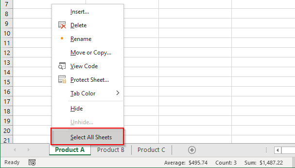 Làm cách nào để nhóm tất cả các bảng tính trong Excel?  hình ảnh