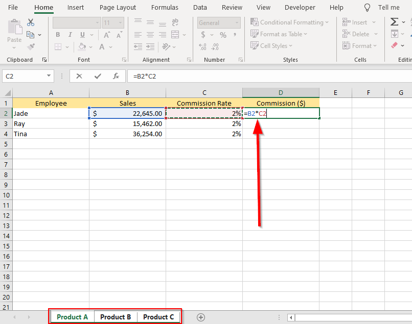 Cách nhóm các bảng tính trong Excel hình 3